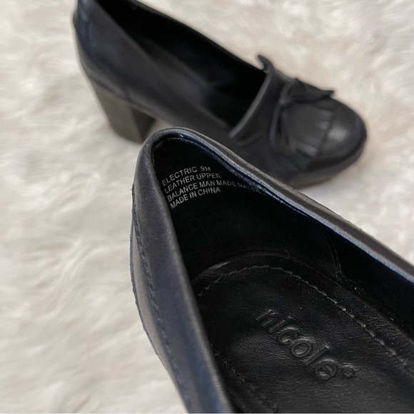 ✨Nicole | Electric Genuine Leather Chunky Platform Fringed Oxford Heels - Picture 11 of 13